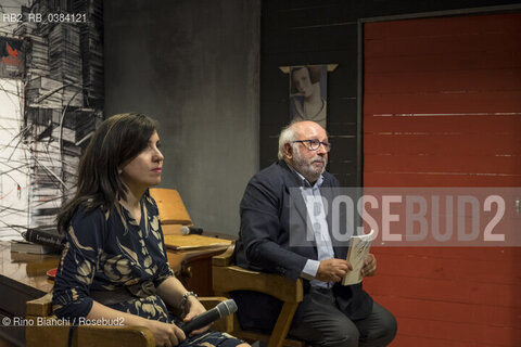 Rome June 10, 2020..Nadia Terranova with the journalist Pierluigi Battista, photographed in Rome in the spaces of the Eli bookshop, on the occasion of the presentation Come una storia di amore/Nadia Terranova con il giornalista Pierluigi Battista, ©Rino Bianchi/Rosebud2