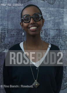 Rome December 7, 2018..The Italian writer of Somali origin Igiaba Scego photographed in Rome in the spaces of the Nuvola di Fuksas during the small and medium publishing fair Più Libri, Più Liberi/La scrittrice italiana di origine somala Igiaba Scego fotografata a Roma negli spazi della Nuvola di Fuksas durante la fiera della piccola e media editoria Più Libri, Più Liberi. ©Rino Bianchi/Rosebud2