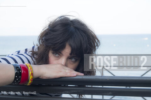 San Felice Circeo September 16, 2019..Ilaria Gaspari, philosopher, writer and essayist, photographed in San Felice Circeo on the bench facing the sea/Ilaria Gaspari, filosofa, scrittrice e saggista, fotografata a San Felice Circeo sulla panchina fronte mare. ©Rino Bianchi/Rosebud2