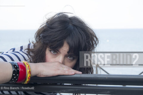 San Felice Circeo September 16, 2019..Ilaria Gaspari, philosopher, writer and essayist, photographed in San Felice Circeo on the bench facing the sea/Ilaria Gaspari, filosofa, scrittrice e saggista, fotografata a San Felice Circeo sulla panchina fronte mare. ©Rino Bianchi/Rosebud2