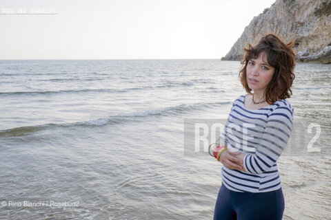 San Felice Circeo September 16, 2019..Ilaria Gaspari, philosopher, writer and essayist, photographed in San Felice Circeo on the bench facing the sea/Ilaria Gaspari, filosofa, scrittrice e saggista, fotografata a San Felice Circeo sulla panchina fronte mare. ©Rino Bianchi/Rosebud2