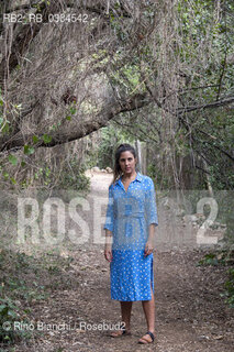 San Felice Circeo September 21, 2019..Anna Giurickovic Dato writer, photographed in the woods of San Feilce Circeo during the literary residence Il Mare di Circe. Narrations and Myth/Anna Giurickovic Dato scrittrice, fotografata nei boschi di San Feilce Circeo durante la residenza letteraria Il Mare di Circe. Narrazioni e Mito ©Rino Bianchi/Rosebud2