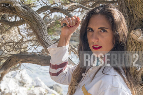 San Felice Circeo September 21, 2019..Anna Giurickovic Dato writer, photographed in the woods of San Feilce Circeo during the literary residence Il Mare di Circe. Narrations and Myth/Anna Giurickovic Dato scrittrice, fotografata nei boschi di San Feilce Circeo durante la residenza letteraria Il Mare di Circe. Narrazioni e Mito ©Rino Bianchi/Rosebud2