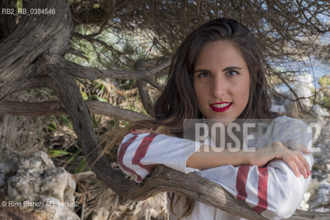 San Felice Circeo September 21, 2019..Anna Giurickovic Dato writer, photographed in the woods of San Feilce Circeo during the literary residence Il Mare di Circe. Narrations and Myth/Anna Giurickovic Dato scrittrice, fotografata nei boschi di San Feilce Circeo durante la residenza letteraria Il Mare di Circe. Narrazioni e Mito ©Rino Bianchi/Rosebud2