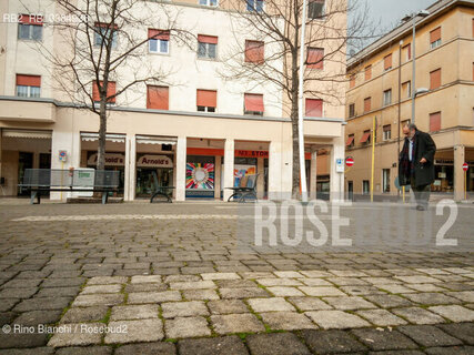 Colleferro (Rm) February 11, 2019..Alessandro Haber, actor, photographed in Piazza Italia during the filming of the docufilm on the city Città Novecento/Alessandro Haber, attore, fotografati in Piazza Italia durante le riprese del docufilm sulla città Città Novecento. ©Rino Bianchi/Rosebud2