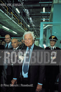 Melfi(PZ) 16 ottobre 1994.Gianni Agnelli in occasionbe dellinaugurazione dello stabilimento Fiat di  Melfi..Foto: Rino Bianchi \ Agenzia AZIMUT ©Rino Bianchi/Rosebud2