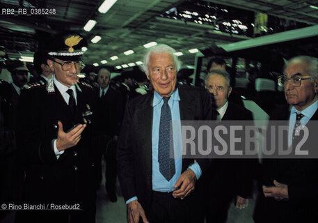 Melfi(PZ) 16 ottobre 1994.Gianni Agnelli in occasionbe dellinaugurazione dello stabilimento Fiat di  Melfi.. ©Rino Bianchi/Rosebud2