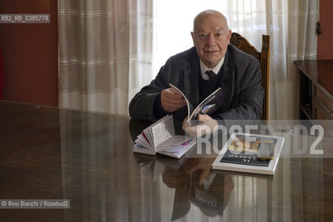 Arpino, Frosinone, April 16, 2021..Franco Purini, architect, lecturer and essayist, photographed in the council chamber of the Municipality of Arpino during the Certamen Borgo futuro/Franco Purini, architetto, docente e saggista, fotografato nella sala consiliare del Comune di Arpino durante il Certamen Borgo futuro. ©Rino Bianchi/Rosebud2