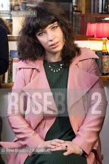 Rome April 29, 2021..Ilaria Gaspari philosopher, writer, writing teacher and collaborator of various newspapers, photographed in Rome in the premises of the Enoteca in Via Macerata 58 during the filming of the Rai TV program/Ilaria Gaspari filosofa, scrittrice, docente di scrittura e collaboratrice di varie testate giornalistiche, fotografata a Roma nei locali dellEnoteca di Via Macerata 58 durante le riprese del programma tv Rai. ©Rino Bianchi/Rosebud2