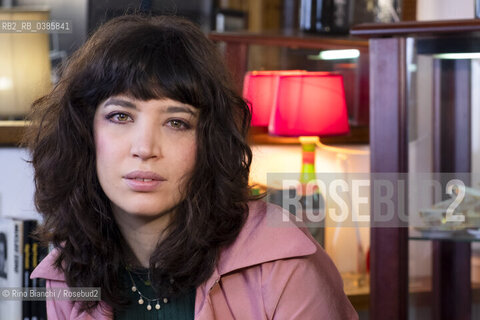 Rome April 29, 2021..Ilaria Gaspari philosopher, writer, writing teacher and collaborator of various newspapers, photographed in Rome in the premises of the Enoteca in Via Macerata 58 during the filming of the Rai TV program/Ilaria Gaspari filosofa, scrittrice, docente di scrittura e collaboratrice di varie testate giornalistiche, fotografata a Roma nei locali dellEnoteca di Via Macerata 58 durante le riprese del programma tv Rai. ©Rino Bianchi/Rosebud2