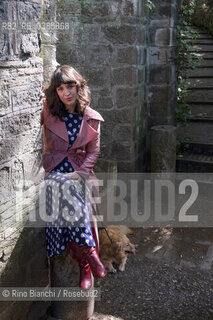 Rome May 6, 2021..Ilaria Gaspari, writer, philosopher and essayist, photographed with the dog Emilio in the park of Villa Torlonia/Ilaria Gaspari, scrittrice, filosofa e saggista, fotografata con il cane Emilio nel parco di Villa Torlonia. ©Rino Bianchi/Rosebud2