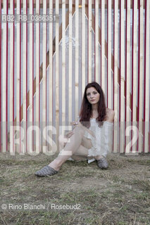 Rome June 26, 2021..Flavia Teneriello, poetess, photographed in Rome in the park of Villa Ada/Flavia Teneriello, poetessa, fotografata a Roma nel parco di Villa Ada. ©Rino Bianchi/Rosebud2