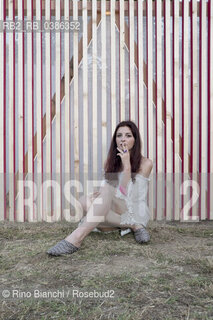 Rome June 26, 2021..Flavia Teneriello, poetess, photographed in Rome in the park of Villa Ada/Flavia Teneriello, poetessa, fotografata a Roma nel parco di Villa Ada. ©Rino Bianchi/Rosebud2