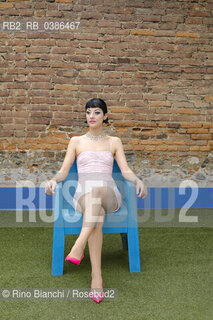 Turin July 21, 2021..Tea Hacic-Vlahovic Croatian-American writer and performer, photographed in Turin on the Lombroso terrace in the San Salvario district/Tea Hacic-Vlahovic scrittrice e performer croata- americana, fotografata a Torino sulla terrazza Lombroso nel quartiere di San Salvario... ©Rino Bianchi/Rosebud2