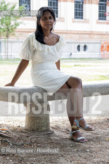 Milan July 17, 2021..Nadeesha Uyangoda Italian freelance writer and author originally from Sri Lanka, photographed in Milan in the Montanelli Gardens/Nadeesha Uyangoda scrittrice ed autrice free lance italiana originaria dello Sri Lanka, fotografata a Milano nei Giardini Montanelli. ©Rino Bianchi/Rosebud2