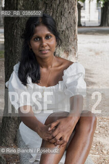 Milan July 17, 2021..Nadeesha Uyangoda Italian freelance writer and author originally from Sri Lanka, photographed in Milan in the Montanelli Gardens/Nadeesha Uyangoda scrittrice ed autrice free lance italiana originaria dello Sri Lanka, fotografata a Milano nei Giardini Montanelli. ©Rino Bianchi/Rosebud2