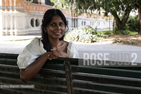 Milan July 17, 2021..Nadeesha Uyangoda Italian freelance writer and author originally from Sri Lanka, photographed in Milan in the Montanelli Gardens/Nadeesha Uyangoda scrittrice ed autrice free lance italiana originaria dello Sri Lanka, fotografata a Milano nei Giardini Montanelli. ©Rino Bianchi/Rosebud2