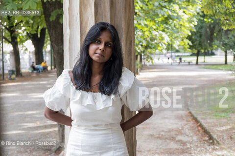 Milan July 17, 2021..Nadeesha Uyangoda Italian freelance writer and author originally from Sri Lanka, photographed in Milan in the Montanelli Gardens/Nadeesha Uyangoda scrittrice ed autrice free lance italiana originaria dello Sri Lanka, fotografata a Milano nei Giardini Montanelli. ©Rino Bianchi/Rosebud2