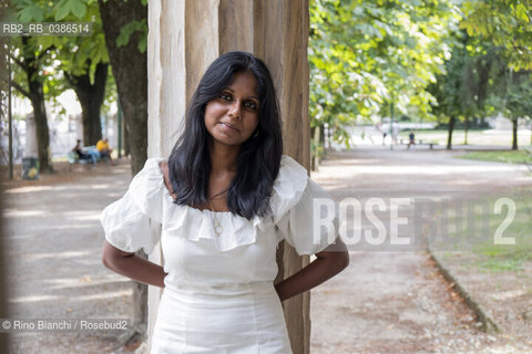 Milan July 17, 2021..Nadeesha Uyangoda Italian freelance writer and author originally from Sri Lanka, photographed in Milan in the Montanelli Gardens/Nadeesha Uyangoda scrittrice ed autrice free lance italiana originaria dello Sri Lanka, fotografata a Milano nei Giardini Montanelli. ©Rino Bianchi/Rosebud2