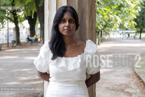 Milan July 17, 2021..Nadeesha Uyangoda Italian freelance writer and author originally from Sri Lanka, photographed in Milan in the Montanelli Gardens/Nadeesha Uyangoda scrittrice ed autrice free lance italiana originaria dello Sri Lanka, fotografata a Milano nei Giardini Montanelli. ©Rino Bianchi/Rosebud2