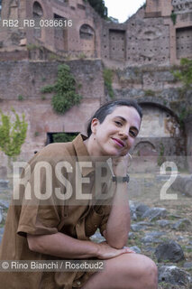 Rome July 25, 2021..Cristina Morales writer and dancer, part of the contemporary dance company Inicziale Sexual Femenina and producer of the punk group At-Asko, photographed in Rome in the Palatine Stadium/Cristina Morales scrittrice e danzatrice, parte della compagnia di danza contemporanea Iniciativa Sexual Femenina e produttrice del gruppo punk At-Asko, fotografata a Roma nello Stadio Palatino. ©Rino Bianchi/Rosebud2