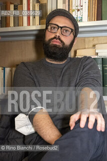 Rome February 27, 2022..Giovanni Ibello photographed during the poetry evening at Zeugma Casa dela Poesia in Rome/Giovanni Ibello fotografato durante la serata di poesia presso Zeugma Casa dela Poesia di Roma. ©Rino Bianchi/Rosebud2