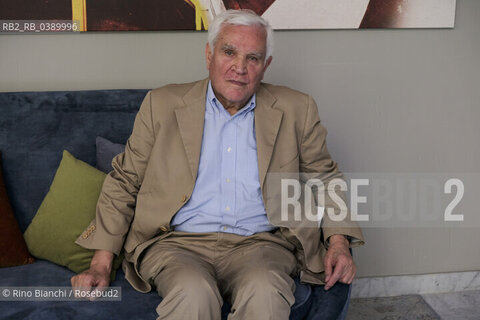 Turin May 19, 2022..Nicola Crocetti Greek scholar, translator, journalist and Italian publisher, photographed in Turin Lingotto in the rooms of the NH hotel/Nicola Crocetti grecista, traduttore, giornalista ed editore italiano, fotografato a Torino Lingotto negli ambienti dellhotel NH... ©Rino Bianchi/Rosebud2