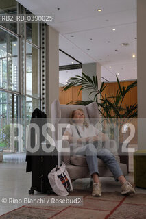 Turin May 22, 2022..Annie Ernaux, born Annie Duchesne, writer and professor of French literature, photographed in Turin Lingotto in the rooms of the NH Hotel/Annie Ernaux, nata Annie Duchesne, scrittrice e professoressa di letteratura francese, fotografata a Torino Lingotto negli ambienti dellHotel NH. ©Rino Bianchi/Rosebud2