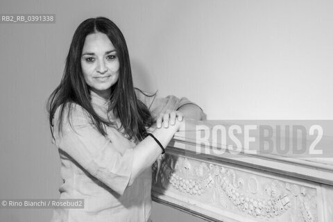 Rome September 12, 2022..Rosella Postorino, writer and editorial editor, photographed in Rome in the spaces of the Spazio7 bookshop.Rosella Postorino, scrittrice e redattrice editoriale, fotografata a Roma negli spazi della libreria Spazio7. ©Rino Bianchi/Rosebud2