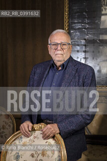 Turin December 3, 2022..Aldo Schiavone, Italian historian and essayist, photographed at the Circolo dei lettori of Turin  during the Festival del Classico/Aldo Schiavone, storico e saggista italiano, fotografato al Circolo dei lettori di Torino durante il Festival del Classico. ©Rino Bianchi/Rosebud2