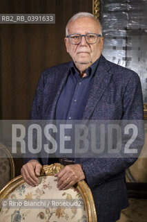 Turin December 3, 2022..Aldo Schiavone, Italian historian and essayist, photographed at the Circolo dei lettori of Turin  during the Festival del Classico/Aldo Schiavone, storico e saggista italiano, fotografato al Circolo dei lettori di Torino durante il Festival del Classico. ©Rino Bianchi/Rosebud2