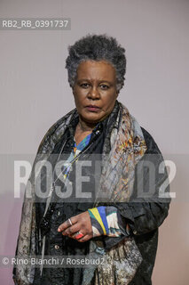 Rome December 10, 2022..Claudia Rankine, American poet and writer of Jamaican origins, is one of the rectors of the Academy of American Poets and founder of the Racial Imaginary Institute, author of the award-winning poetic work Citizen: una lirica americana, photographed in Rome in the spaces of La Nuvola/Claudia Rankine, poetessa e scrittrice statunitense di origini giamaicane, è una dei rettori dellAccademia dei Poeti Americani e fondatrice del Racial Imaginary Institute, autrice della pluripremiata opera poetica Citizen: una lirica americana, fotografata a Roma negli spazi de La Nuvola. ©Rino Bianchi/Rosebud2