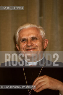 Rome October 20 2005..Cardinal Joseph Ratzinger photographed in the rooms of the Vatican Press Office/Il cardinale Joseph Ratzinger fotografato negli ambienti della Sala Stampa Vaticana. ©Rino Bianchi/Rosebud2