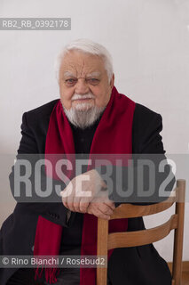 Turin March 10, 2023..Enzo Bianchi Christian monk and essayist, founder of the monastic community of Bose, in Magnano, of which he was prior until January 2017, photographed in Turin in the Mongreno house/Enzo Bianchi monaco cristiano e saggista, fondatore della Comunità monastica di Bose, a Magnano, della quale è stato priore sino al gennaio 2017, fotografato a Torino nella casa di Mongreno. ©Rino Bianchi/Rosebud2