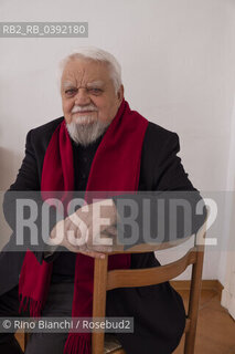 Turin March 10, 2023..Enzo Bianchi Christian monk and essayist, founder of the monastic community of Bose, in Magnano, of which he was prior until January 2017, photographed in Turin in the Mongreno house/Enzo Bianchi monaco cristiano e saggista, fondatore della Comunità monastica di Bose, a Magnano, della quale è stato priore sino al gennaio 2017, fotografato a Torino nella casa di Mongreno. ©Rino Bianchi/Rosebud2