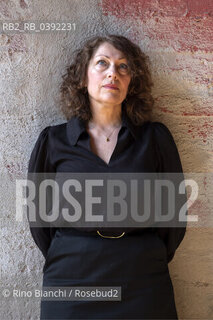 Milan March 18, 2023..Elisabeth Katherine Åsbrink, known as Elisabeth Åsbrink, Swedish writer and journalist, photographed in the spaces of the Franco Parenti theater in Milan during I Boreali/Elisabeth Katherine Åsbrink, nota come Elisabeth Åsbrink, scrittrice e giornalista svedese, fotografata negli spazi del teatro Franco Parenti di Milano durante I Boreali. ©Rino Bianchi/Rosebud2