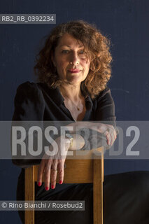 Milan March 18, 2023..Elisabeth Katherine Åsbrink, known as Elisabeth Åsbrink, Swedish writer and journalist, photographed in the spaces of the Franco Parenti theater in Milan during I Boreali/Elisabeth Katherine Åsbrink, nota come Elisabeth Åsbrink, scrittrice e giornalista svedese, fotografata negli spazi del teatro Franco Parenti di Milano durante I Boreali. ©Rino Bianchi/Rosebud2