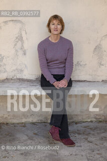 Rome April 6, 2023..Elvira Mujčić Bosnian-Serb writer, translator photographed in Rome, in the park of Villa Borghese/Elvira Mujčić scrittrice serbo-bosniaca, traduttrice fotografata a Roma, nel parco di Villa Borghese. ©Rino Bianchi/Rosebud2