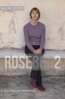 Rome April 6, 2023..Elvira Mujčić Bosnian-Serb writer, translator photographed in Rome, in the park of Villa Borghese/Elvira Mujčić scrittrice serbo-bosniaca, traduttrice fotografata a Roma, nel parco di Villa Borghese. ©Rino Bianchi/Rosebud2