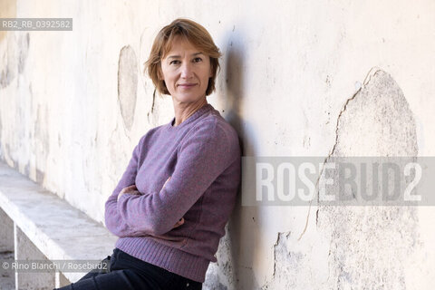 Rome April 6, 2023..Elvira Mujčić Bosnian-Serb writer, translator photographed in Rome, in the park of Villa Borghese/Elvira Mujčić scrittrice serbo-bosniaca, traduttrice fotografata a Roma, nel parco di Villa Borghese. ©Rino Bianchi/Rosebud2