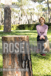 Rome April 6, 2023..Elvira Mujčić Bosnian-Serb writer, translator photographed in Rome, in the park of Villa Borghese/Elvira Mujčić scrittrice serbo-bosniaca, traduttrice fotografata a Roma, nel parco di Villa Borghese. ©Rino Bianchi/Rosebud2