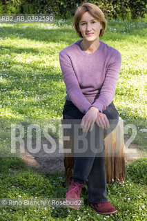 Rome April 6, 2023..Elvira Mujčić Bosnian-Serb writer, translator photographed in Rome, in the park of Villa Borghese/Elvira Mujčić scrittrice serbo-bosniaca, traduttrice fotografata a Roma, nel parco di Villa Borghese. ©Rino Bianchi/Rosebud2