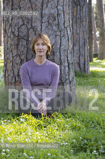 Rome April 6, 2023..Elvira Mujčić Bosnian-Serb writer, translator photographed in Rome, in the park of Villa Borghese/Elvira Mujčić scrittrice serbo-bosniaca, traduttrice fotografata a Roma, nel parco di Villa Borghese. ©Rino Bianchi/Rosebud2