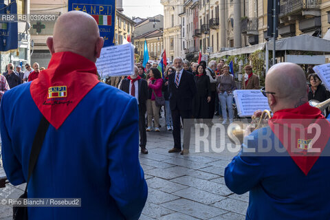 Vercelli April 25, 2023..Gad Lerner, journalist and essayist, photographed in Vercelli on 25 April at the Parade for Liberation Day/Gad Lerner, giornalista e saggista, fotografato a Vercelli nella giornata del 25 aprile al Corteo per la Festa della Liberazione. ©Rino Bianchi/Rosebud2