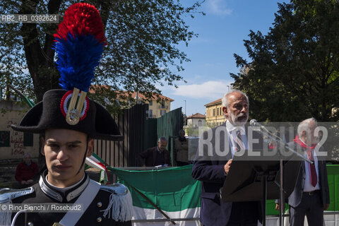 Vercelli April 25, 2023..Gad Lerner, journalist and essayist, photographed in Vercelli on the occasion of the public oration on the 25th Liberation Day/Gad Lerner, giornalista e saggista, fotografato a Vercelli in occasione dellorazione pubblica del 25 festa della Liberazione. ©Rino Bianchi/Rosebud2