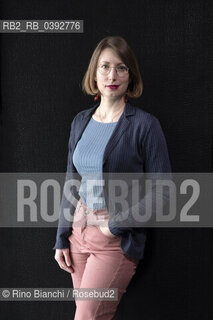 Turin May 18, 2023..Maddalena Vaglio Tanet, writer, poet, and literary scout, photographed in Turin in the spaces of the Lingotto/Maddalena Vaglio Tanet, scrittrice, poetessa, e scout letteraria, fotografata a Torino negli spazi del Lingotto. ©Rino Bianchi/Rosebud2