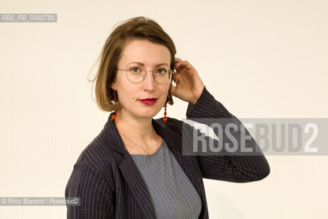 Turin May 18, 2023..Maddalena Vaglio Tanet, writer, poet, and literary scout, photographed in Turin in the spaces of the Lingotto/Maddalena Vaglio Tanet, scrittrice, poetessa, e scout letteraria, fotografata a Torino negli spazi del Lingotto. ©Rino Bianchi/Rosebud2