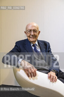 Turin May 18, 2023..Sabino Cassese Italian jurist, essayist, minister for the public function in the Ciampi government (1993-1994) and judge of the Constitutional Court (2005-2014) photographed in Turin in the Lingotto spaces/Sabino Cassese giurista italiano, saggista, ministro per la funzione pubblica nel governo Ciampi (1993-1994) e giudice della Corte costituzionale (2005-2014) fotografato a Torino negli spazi del Lingotto. ©Rino Bianchi/Rosebud2