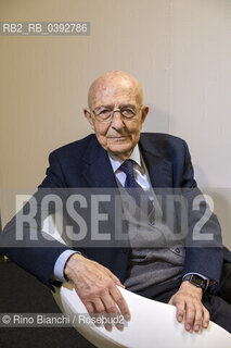 Turin May 18, 2023..Sabino Cassese Italian jurist, essayist, minister for the public function in the Ciampi government (1993-1994) and judge of the Constitutional Court (2005-2014) photographed in Turin in the Lingotto spaces/Sabino Cassese giurista italiano, saggista, ministro per la funzione pubblica nel governo Ciampi (1993-1994) e giudice della Corte costituzionale (2005-2014) fotografato a Torino negli spazi del Lingotto. ©Rino Bianchi/Rosebud2