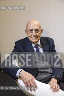 Turin May 18, 2023..Sabino Cassese Italian jurist, essayist, minister for the public function in the Ciampi government (1993-1994) and judge of the Constitutional Court (2005-2014) photographed in Turin in the Lingotto spaces/Sabino Cassese giurista italiano, saggista, ministro per la funzione pubblica nel governo Ciampi (1993-1994) e giudice della Corte costituzionale (2005-2014) fotografato a Torino negli spazi del Lingotto. ©Rino Bianchi/Rosebud2